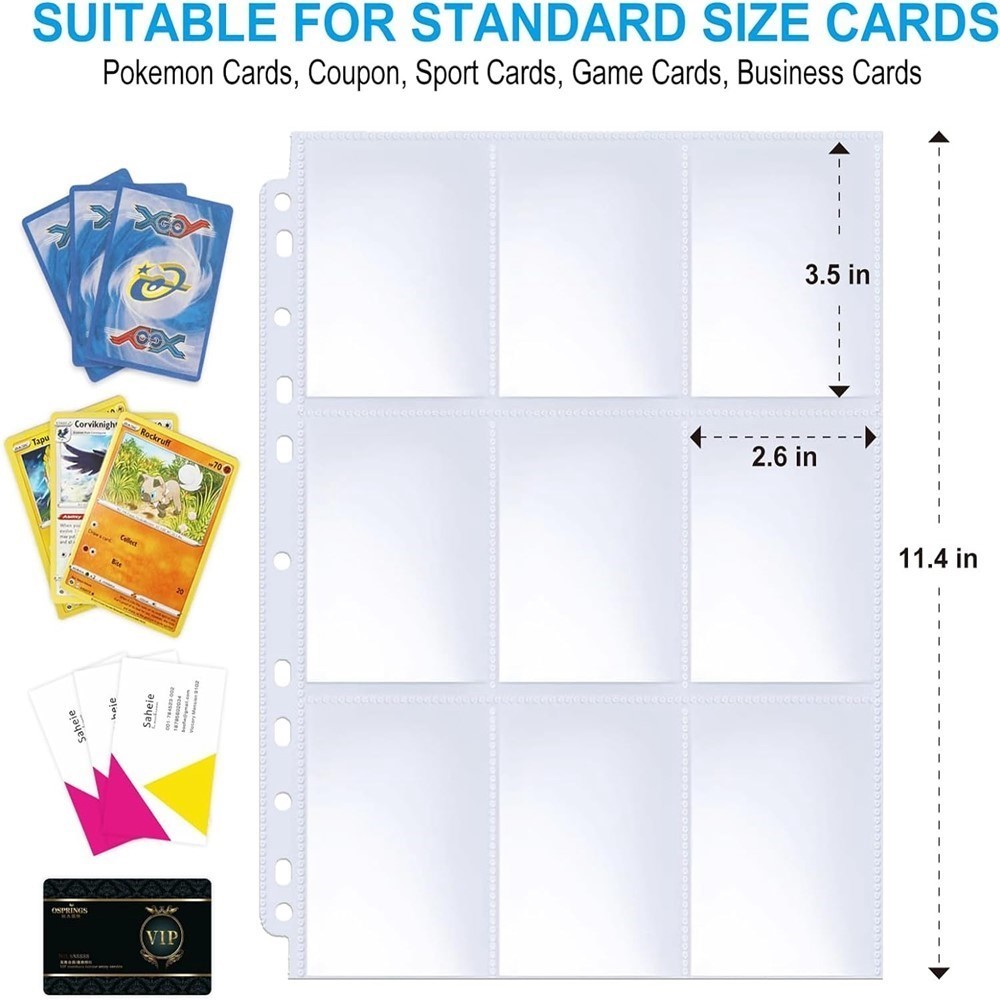 50 hojas de protectores de tar - Pokemon Binder Card reseña y precio